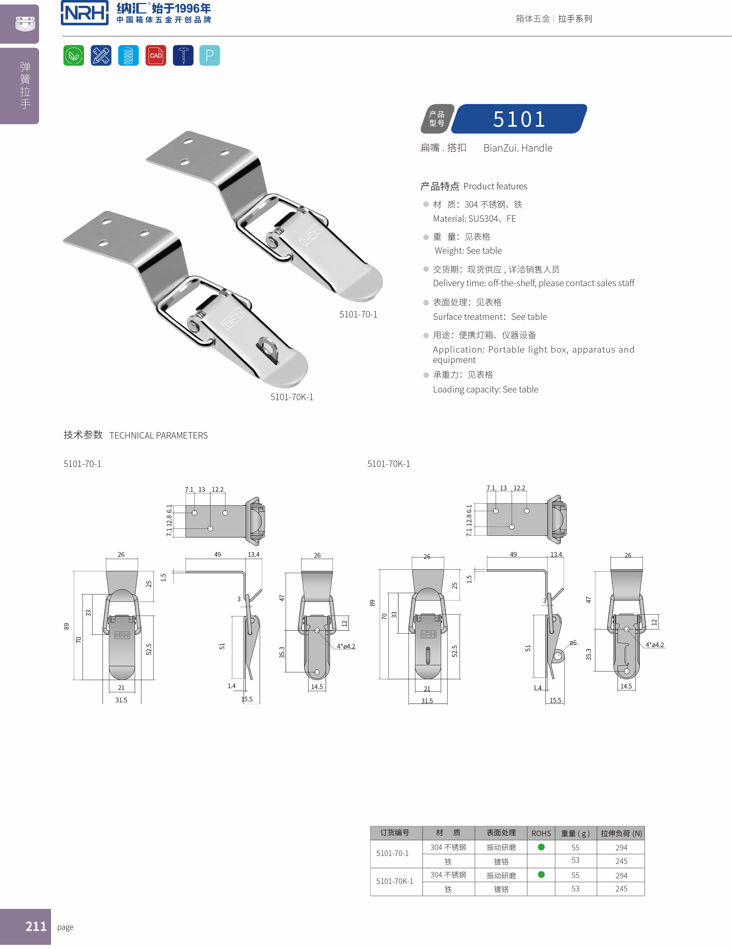 扁嘴91香蕉app官网5103-70-1工具箱锁扣_铝塑窗锁扣_NRH91香蕉app91香蕉app官网 