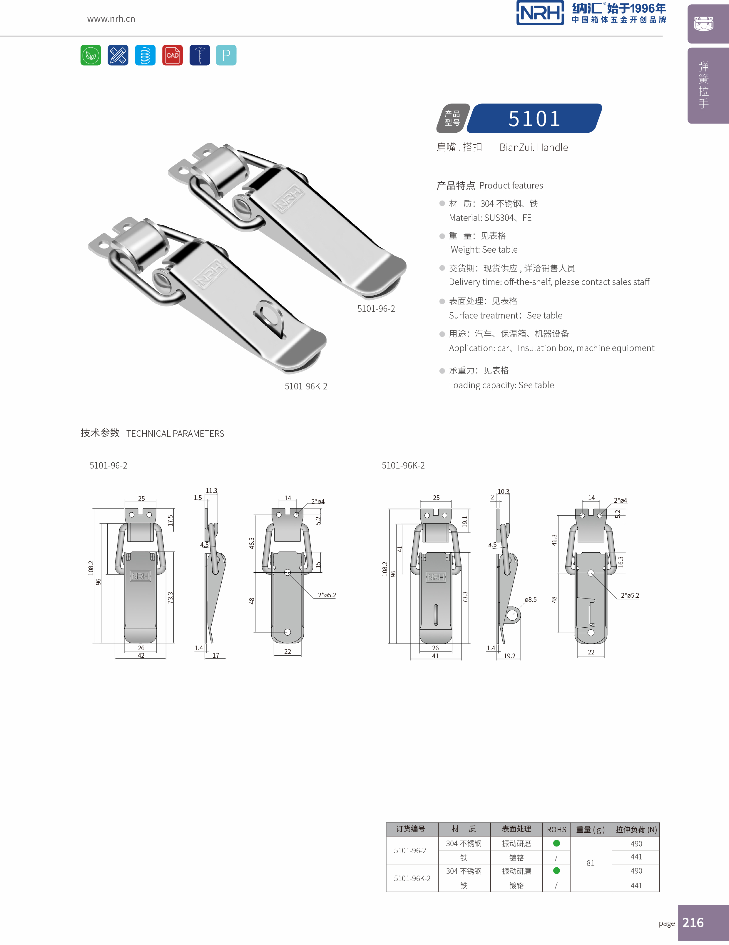 扁嘴91香蕉app官网5101-96K-2滚塑箱扣_餐盒锁扣_NRH91香蕉app91香蕉app官网 