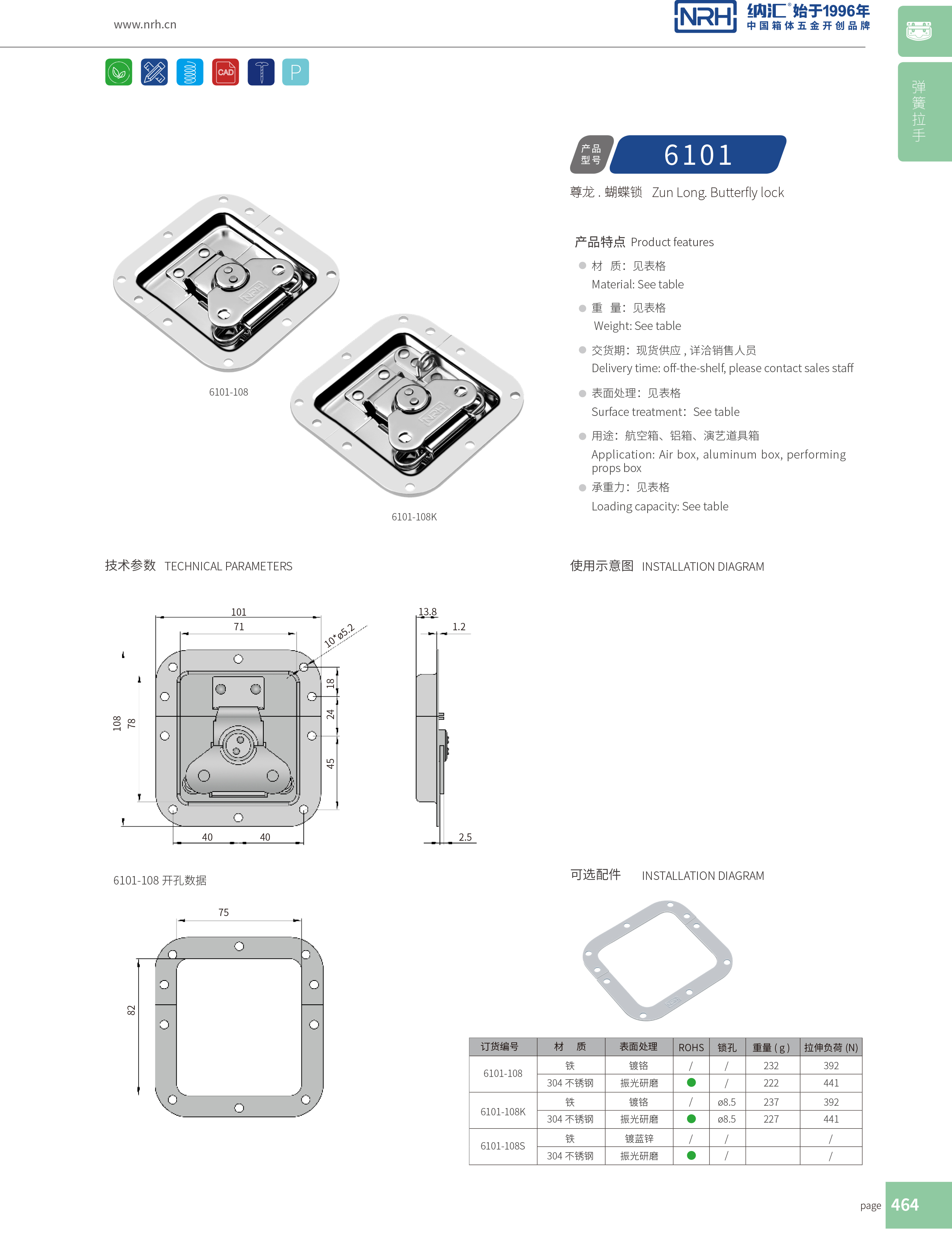 蝶锁箱扣6101-108电箱锁扣_工业五金锁扣_NRH91香蕉app箱扣 