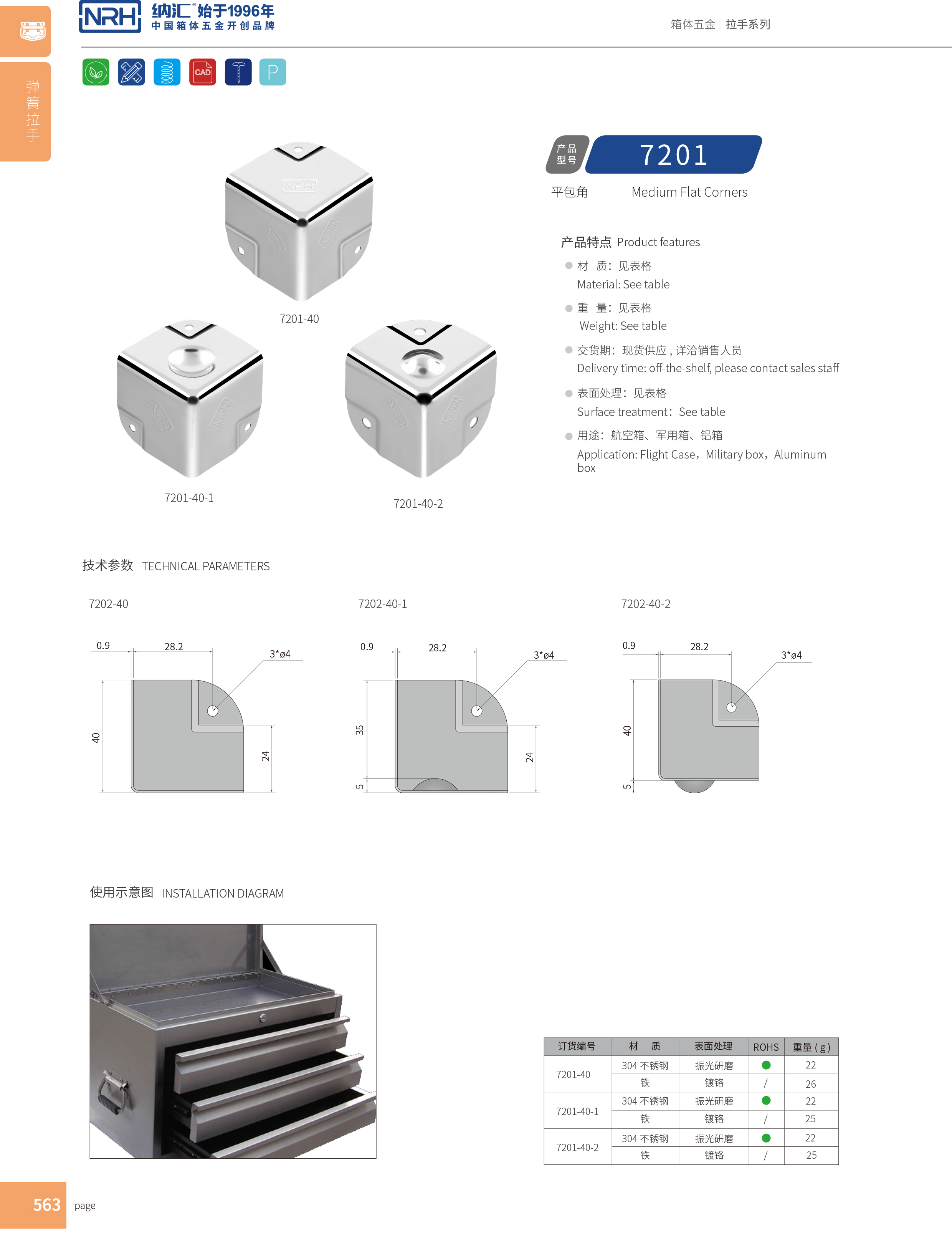 铝箱包角7201-40-1不锈钢护角_工具箱角码_NRH91香蕉app铝箱包角